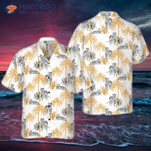 tropical palm tree tigers shirt for hawaiian 0