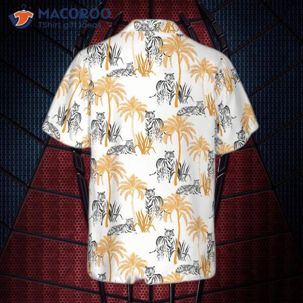 Tropical Palm Tree Tigers Shirt For Hawaiian