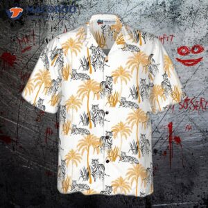 tropical palm tree tigers shirt for hawaiian 2