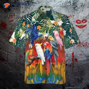 tropical parrot patterned hawaiian shirt 2