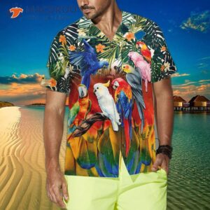 tropical parrot patterned hawaiian shirt 3