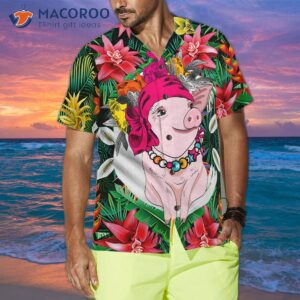 tropical pig hawaiian shirt 0