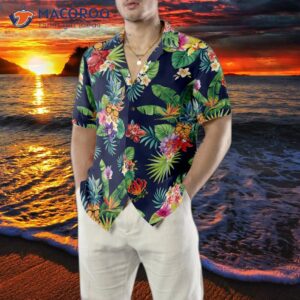 tropical pineapple and palm leaf hawaiian shirt 3