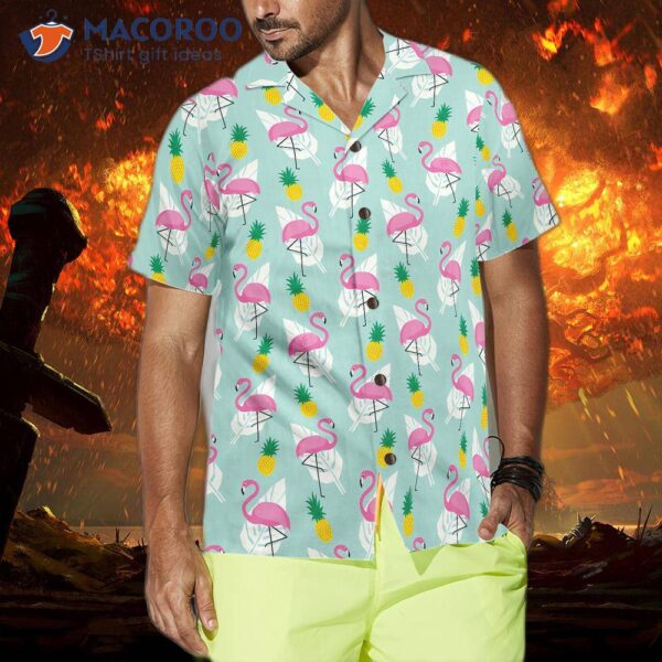 Tropical Pineapple Flamingo Shirt For ‘s Hawaiian
