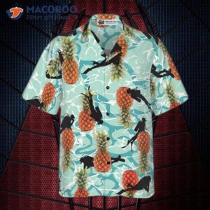 tropical pineapple ocean scuba diving hawaiian shirt 2