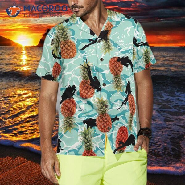 Tropical Pineapple Ocean Scuba Diving Hawaiian Shirt