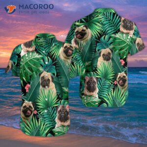 tropical pug hawaiian shirt 0