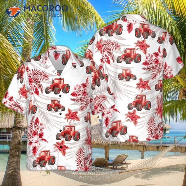 Tropical Red Tractor Hawaiian Shirt