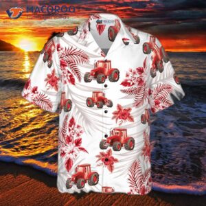 tropical red tractor hawaiian shirt 2