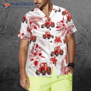 tropical red tractor hawaiian shirt 3