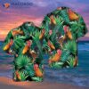 “tropical Rooster Patterned Hawaiian Shirt”