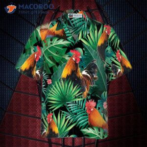 tropical rooster patterned hawaiian shirt 2