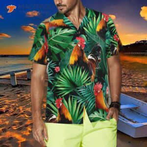 tropical rooster patterned hawaiian shirt 3