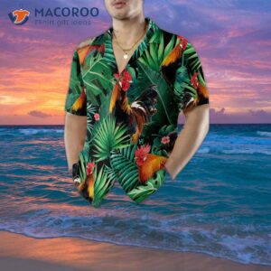 tropical rooster patterned hawaiian shirt 4