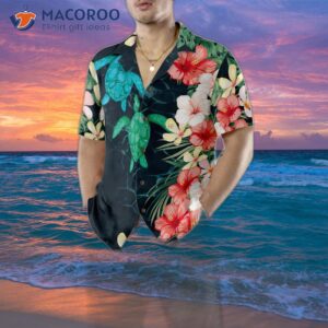 tropical sea turtle and flower hawaiian shirt 4