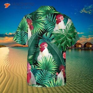 Tropical White Rooster Hawaiian Shirt