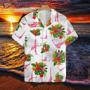 tropical workout yoga flamingo namaste hawaiian shirt 2