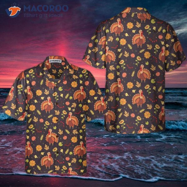 Turkey And Harvest Hawaiian Shirt, Funny Thanksgiving Gobble Best Gift For Day