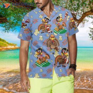 turkey playing american football thanksgiving hawaiian shirt funny gift for day 3