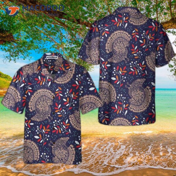 Turkey Thanksgiving Seamless Pattern Hawaiian Shirt, Best Gift For Day