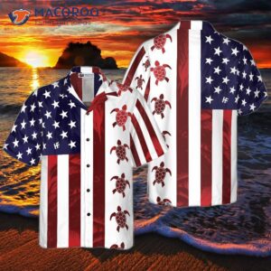 turtle printed american hawaiian shirt 0