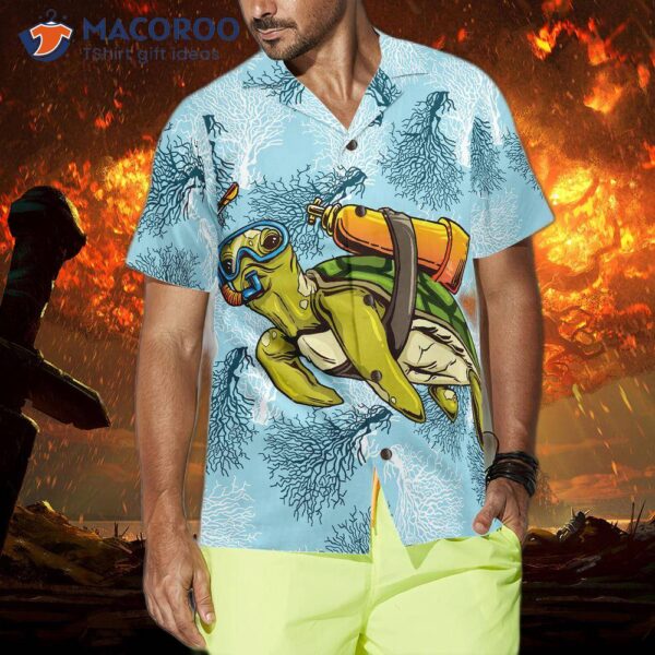 Turtle Scuba Diving Shirt For ‘s Hawaiian