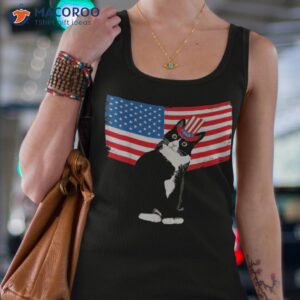 tuxedo cat 4th of july patriotic tee gifts adults kids shirt tank top 4