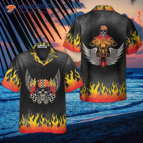 “two Wheels Forever” Motorcycle Hawaiian Shirt – Best Gift For Bikers