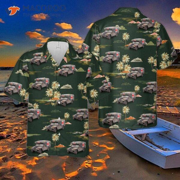 U.s.army Hmmwv M997a1 Maxi Ambulance Hawaiian Shirt