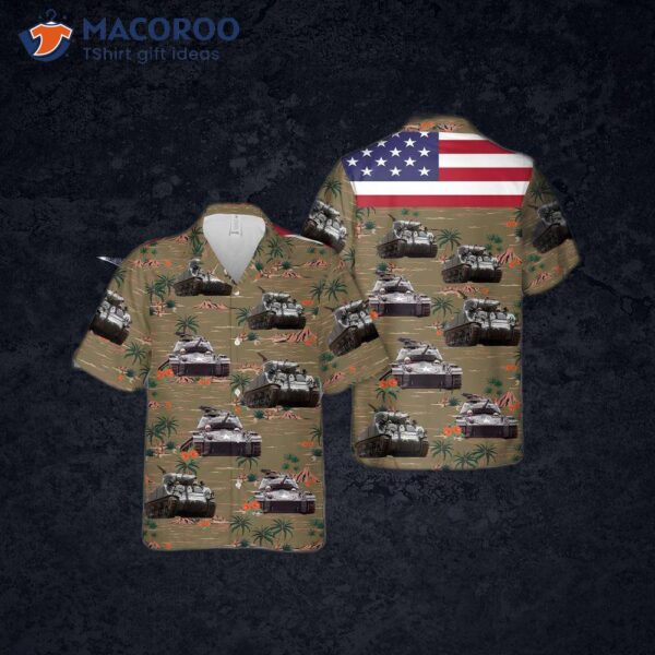 U.s. Army M4a3 Sherman Hawaiian Shirt