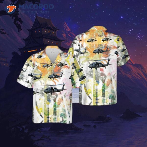 U.s. Army Sikorsky Uh-60 Black Hawk Helicopter Hawaiian Shirt