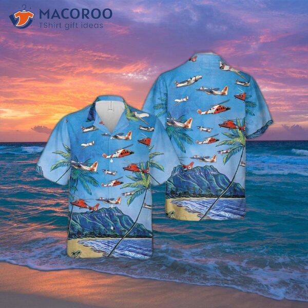 U.s. Coast Guard Helicopter Hawaiian Shirt