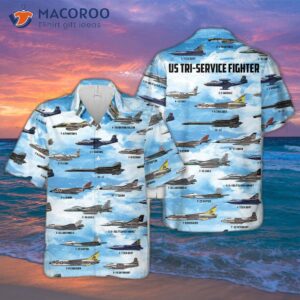 U.s. Tri-service Fighter Aircraft Hawaiian Shirt