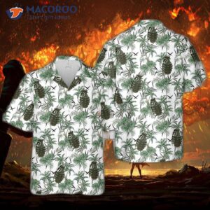 U.s. Wwii Mk 2 Iron Pineapple Grenade Hawaiian Shirt
