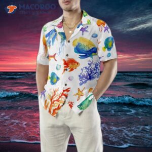 under the sea watercolor hawaiian shirt 4