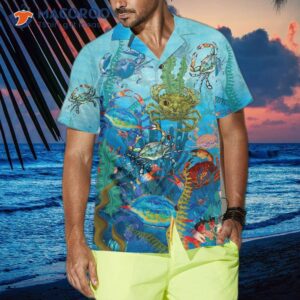 underwater world crab hawaiian shirt cool for and gift idea 3