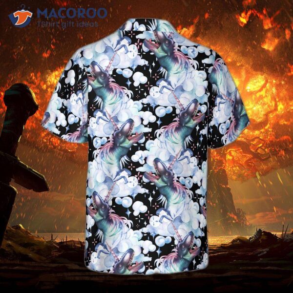 Unicorn-t Rex-dinosaur Hawaiian Shirt