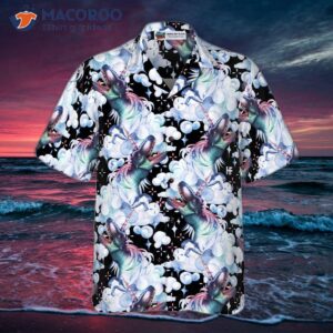 unicorn t rex dinosaur hawaiian shirt 2