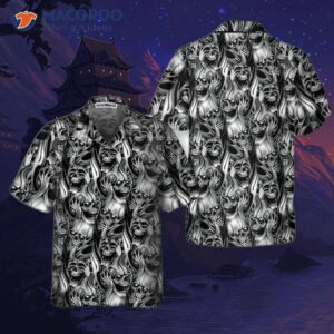 unique skull day of the dead hawaiian shirt black and white mexican best gift for 2