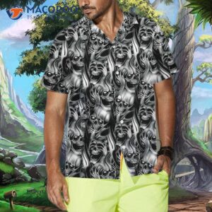 unique skull day of the dead hawaiian shirt black and white mexican best gift for 5