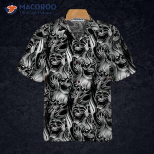 unique skull day of the dead hawaiian shirt black and white mexican best gift for 6