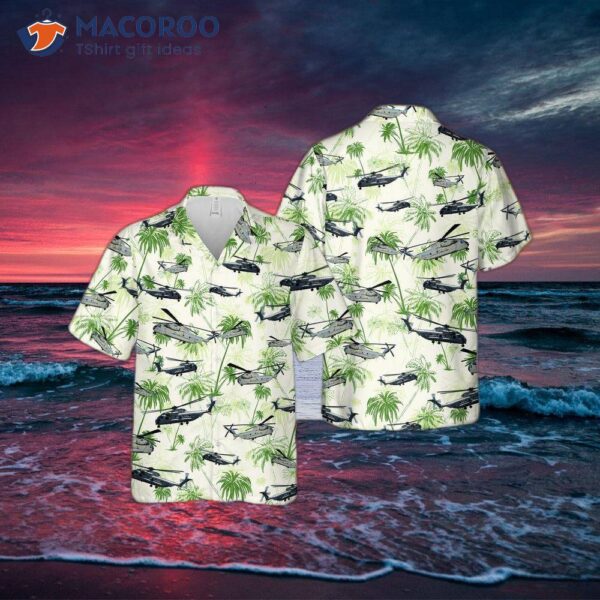 United States Marine Corps Ch-53d Helicopter Hawaiian Shirt
