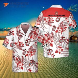 “united States Marine Corps Hawaiian Shirt: Proud Usmc Shirt For , Us Short Sleeve – Best Gift Marines”