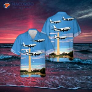 Us Air Force District Of Columbia National Guard 113th Wing Boeing C-40c Clipper (serial Number 02-0202) Hawaiian Shirt