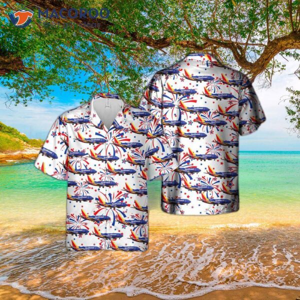 Us Airlines’ Boeing 737-7h4 Hawaiian Shirt For The Fourth Of July