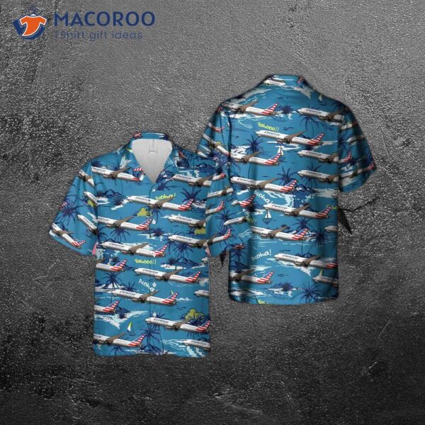 Us Airlines Boeing 787-9 Dreamliner Hawaiian Shirt