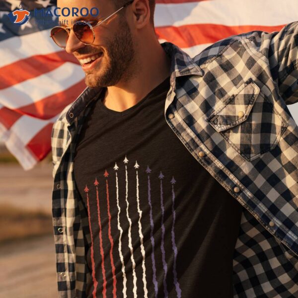 Us American Flag With Fighter Jets For 4th Of July Patriotic Shirt