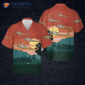 Us Army 82nd Medical Detacht Uh-1h, 1967-69 Medevac Air Ambulance Hawaiian Shirt