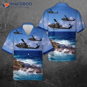 Us Army Bell Ah-1f Huey Cobra Attack Helicopter Hawaiian Shirt