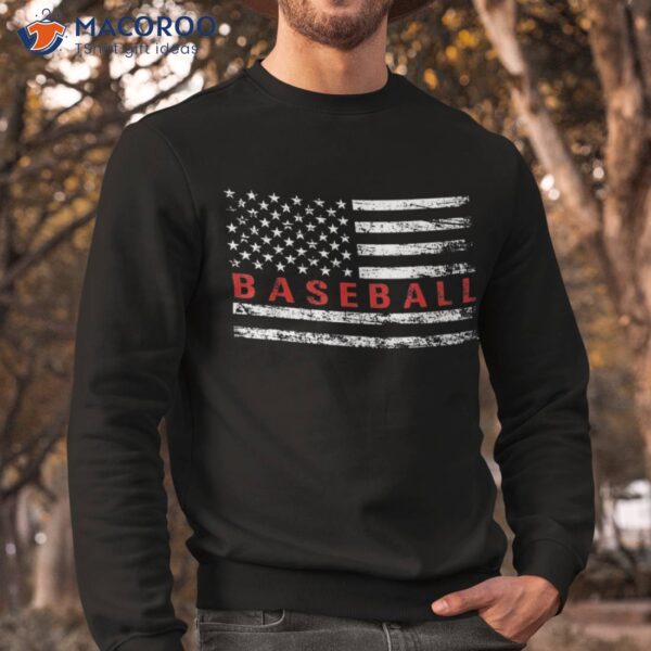 Us Flag Baseball Player Funny Lover Vintage Shirt